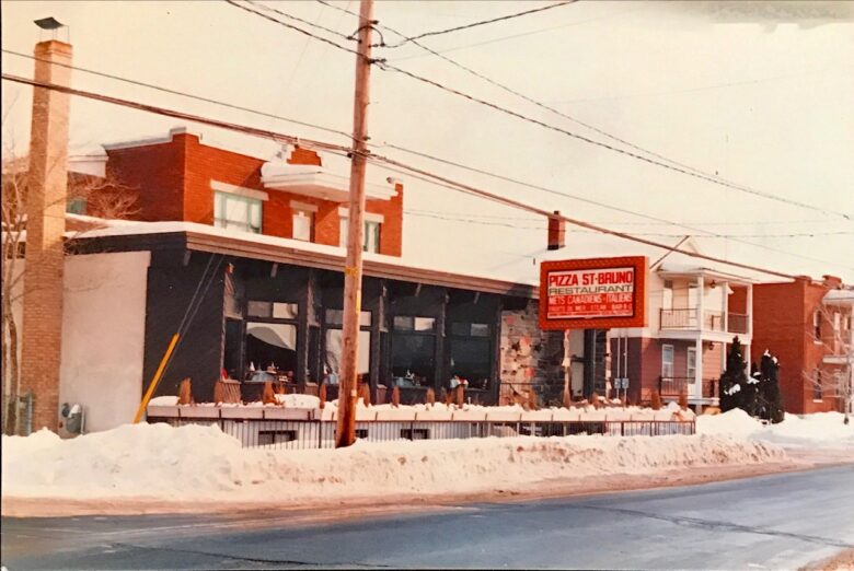 Photo of Pizza St-Bruno's original restaurant location in the 1970s